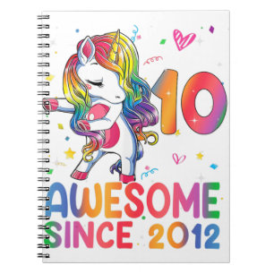 10 Year Old Gifts Girls Teens Dabbing Unicorn 10th Notebook