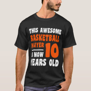 10 Year Old Happy 10th Birthday Basketball 10th Bi T-Shirt
