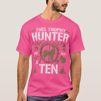 10 Year Old Hunting Birthday Party Deer Hunter 10T T-Shirt