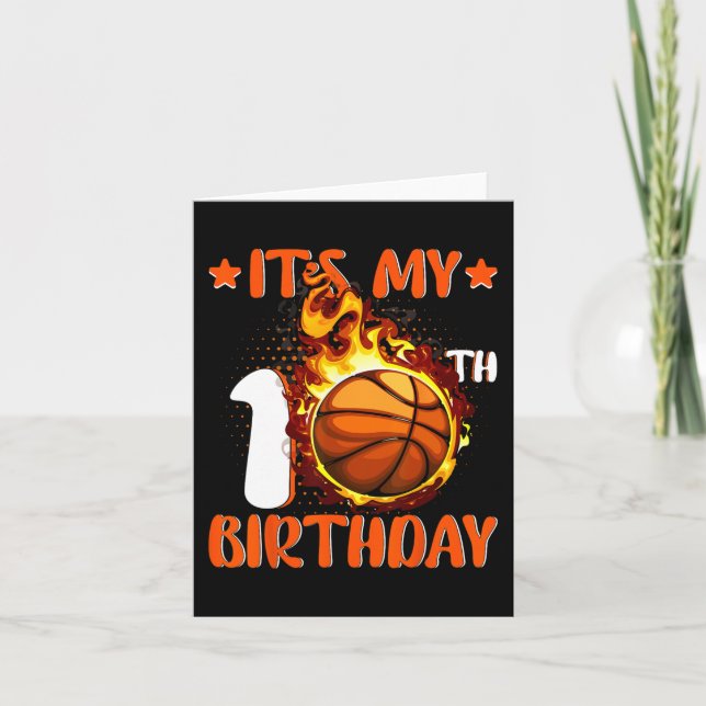 10 Year Old It's My 10th Birthday Basketball  Card (Front)