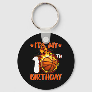 10 Year Old It's My 10th Birthday Basketball  Keychain