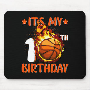 10 Year Old It's My 10th Birthday Basketball Mouse Pad