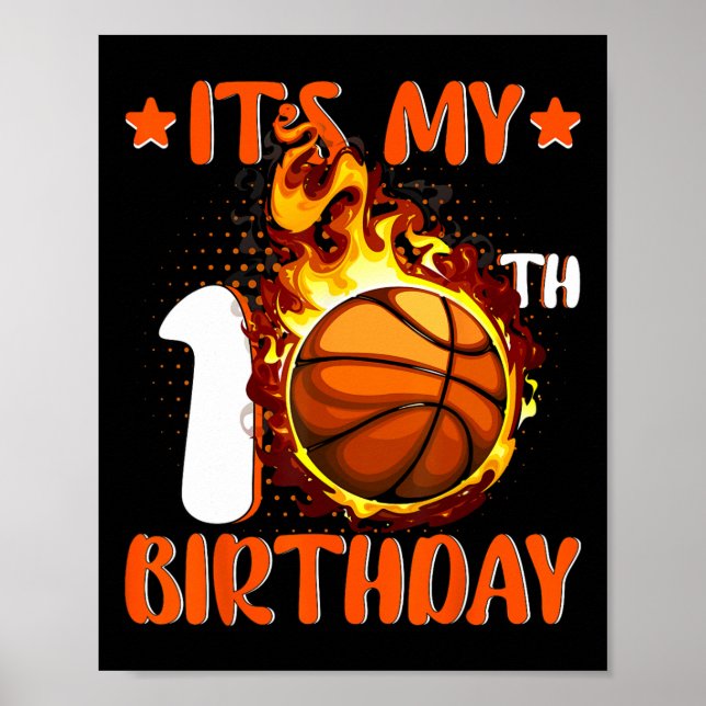 10 Year Old It's My 10th Birthday Bysketbyll  Poster (Front)