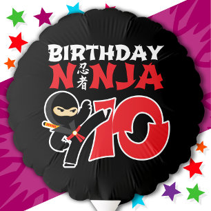 10 Year Old Karate Ninja Party Kids 10th Birthday Balloon