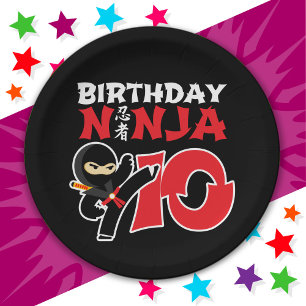 10 Year Old Karate Ninja Party Kids 10th Birthday Paper Plates