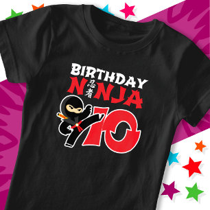 10 Year Old Karate Ninja Party Kids 10th Birthday T-Shirt