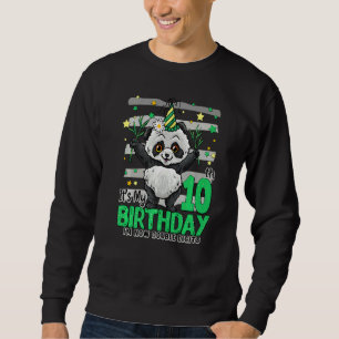 10 Year Old Panda 10th Birthday Girl Boy Panda Bir Sweatshirt