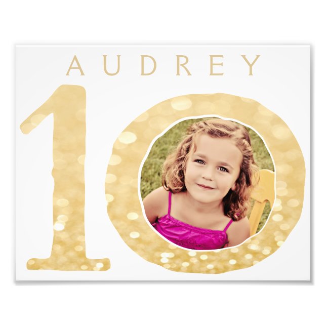 10 Year old Personalized Boy Girl Photo Keepsake (Front)