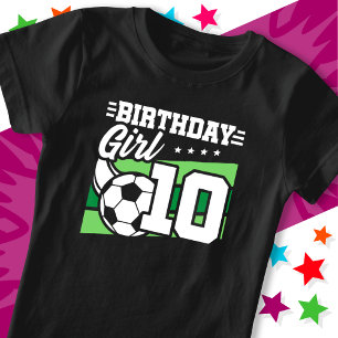 10 Year Old Soccer Football 10th Birthday Girl T-Shirt
