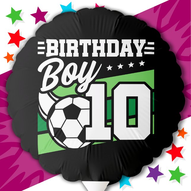 10 Year Old Soccer Football Kids 10th Birthday Boy Balloon (Creator Uploaded)