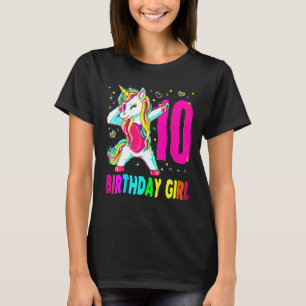 10 Year Old Unicorn Dabbing 10th Birthday Girl Uni T-Shirt