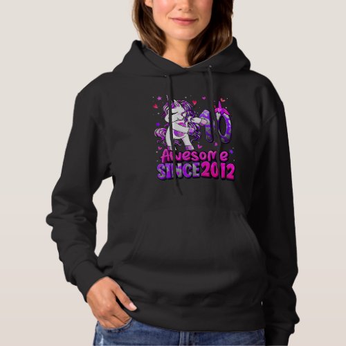 10 Year Old Unicorn Floss 10th Birthday Girl Unico Hoodie