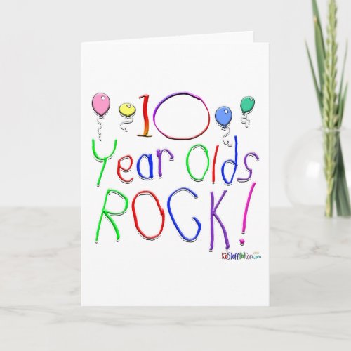 10 Year Olds Rock Greeting Card