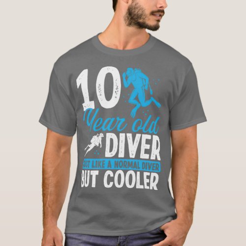 10 Year Scuba Diving Diver Snorkel 10 Birthday T_Shirt