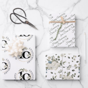 10 year Wedding Anniversary Custom Wrapping Paper Sheets