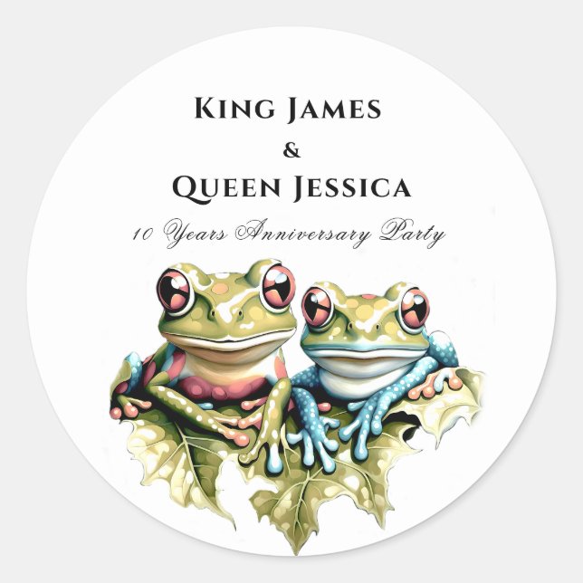 10 Year Wedding Anniversary Garden Casual Party Classic Round Sticker (Front)