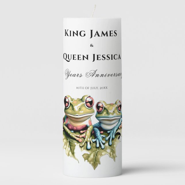 10 Year Wedding Anniversary Garden Casual Party Pillar Candle (Front)