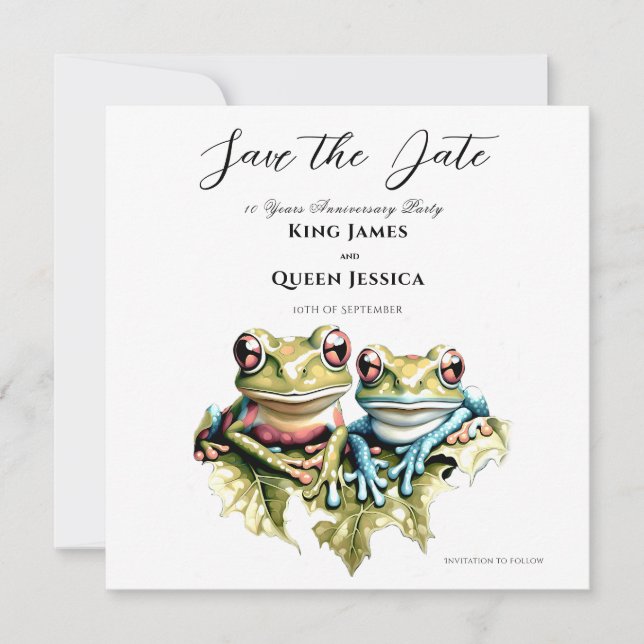 10 Year Wedding Anniversary Garden Casual Party Save The Date (Front)