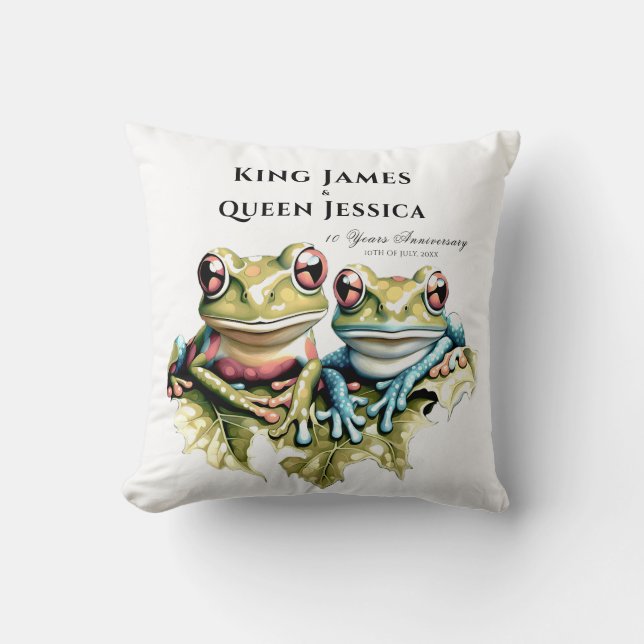 10 Year Wedding Anniversary Garden Casual Party Throw Pillow (Front)