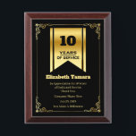 10 Year Work Anniversary | Employee Appreciation Award Plaque<br><div class="desc">10-year work anniversary quotes award,  for Employee Appreciation. personalized gift</div>