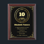10 Year Work Anniversary | Employee Appreciation Award Plaque<br><div class="desc">10 year work anniversary quotes award,  for Employee Appreciation. personalized gift</div>
