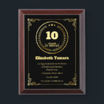 10 Year Work Anniversary | Employee Appreciation Award Plaque<br><div class="desc">10 year work anniversary quotes award,  for Employee Appreciation. personalized gift</div>