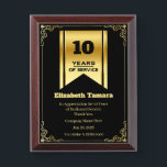 10 Year Work Anniversary | Employee Appreciation Award Plaque<br><div class="desc">10-year work anniversary quotes award,  for Employee Appreciation. personalized gift</div>