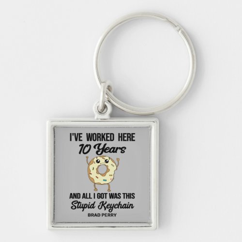 10 Year Work Anniversary Personalized with Name Keychain