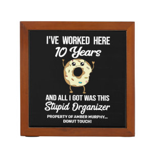 10 Year Work Anniversary Tenth Employee Gift Desk Organizer