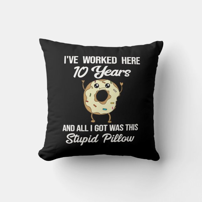 10 Year Work Anniversary Tenth Employee Gift Throw Pillow (Front)