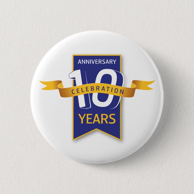 10 Years Anniversary Design Button (Front)