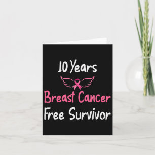 10 Years Breast Cancer Free Pink Breast Cancer Sur Card