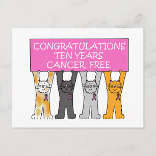 10 Years Cancer Free Congratulations Postcard