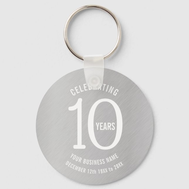 10 years corporate anniversary event favor gift keychain (Front)