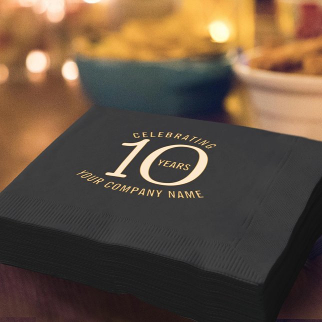 10 years corporate business anniversary party  foil napkins (Creator Uploaded)