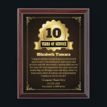 10 years employee anniversary Appreciation Message Award Plaque<br><div class="desc">Celebrate your employee's anniversary with a Custom Appreciation Message Award Plaque, recognizing their dedication and contributions. Craft a heartfelt message that reflects their journey, values, and impact within the company. This thoughtful gift honors their hard work and reinforces the strong bond between the employee and the organization, making them feel...</div>