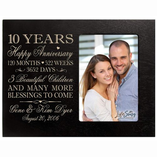10 Years Married Classy Black Photo Frame