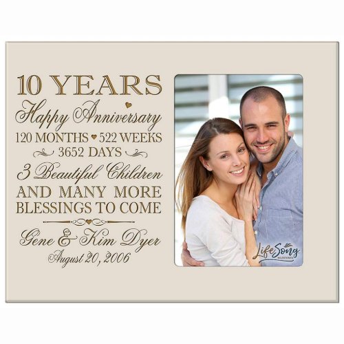 10 Years Married Classy Ivory Photo Frame