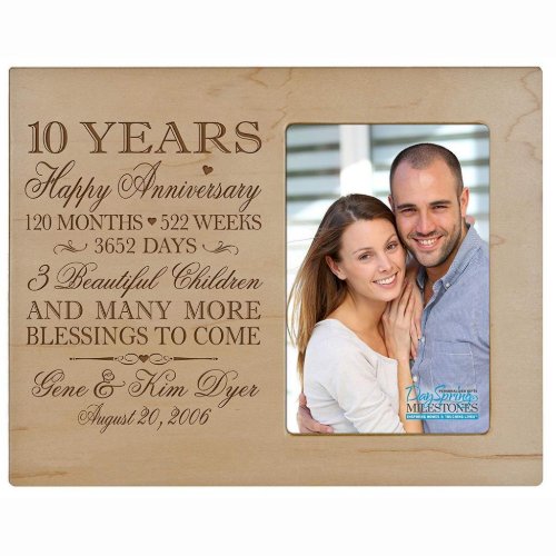 10 Years Married Classy Maple Photo Frame