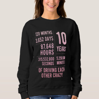 10 Years Married Funny 10th Wedding Anniversary Sweatshirt
