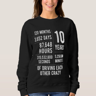 10 Years Married Funny 10th Wedding Anniversary Sweatshirt