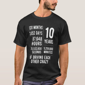 10 Years Married Funny 10th Wedding Anniversary T-Shirt