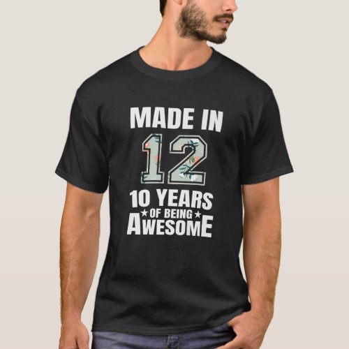 10 Years Of Being Awesome 10Th Birthday Boys Girls T_Shirt