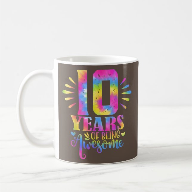 10 Years Of Being Awesome 10th Birthday Girl  Coffee Mug (Left)