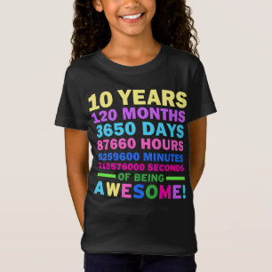 10 Years of Being Awesome 10th Birthday Girl T-Shirt