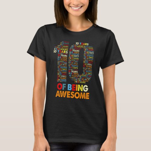 10 Years Of Being Awesome 120 Months 10th Birthday T_Shirt