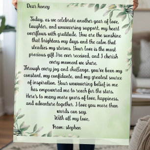 10 years of Love: A Heartfelt Anniversary message Fleece Blanket