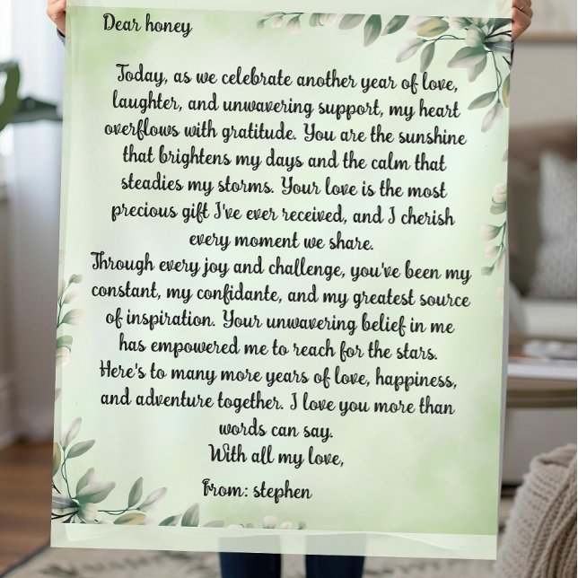 10 years of Love: A Heartfelt Anniversary message Fleece Blanket (Creator Uploaded)