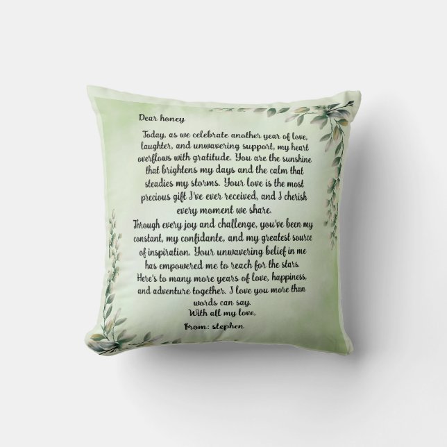 10 Years of Love: A Heartfelt Anniversary message  Throw Pillow (Front)