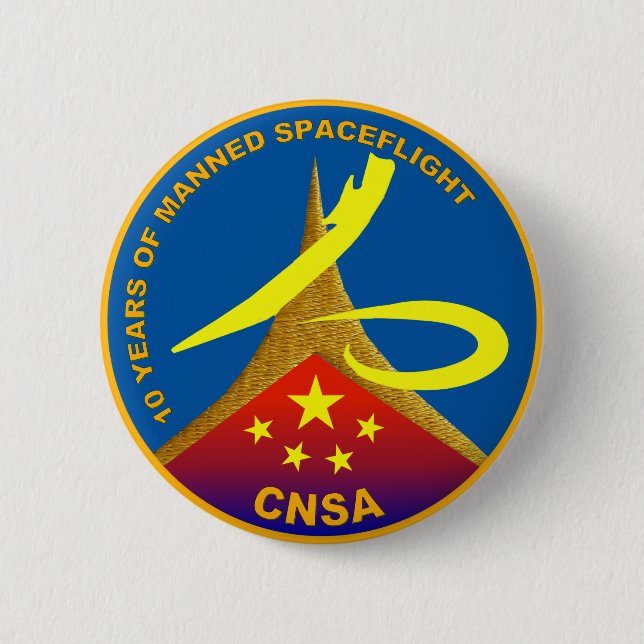 10 Years of Manned Spaceflight Button (Front)